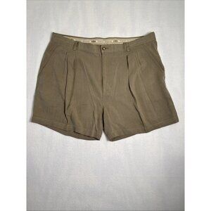 Tommy‎ Bahama Shorts Mens 40 Tan Relax 100% Silk Beach Golf Pleated Casual